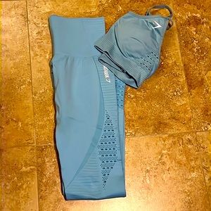 Light Blue Gymshark Energy Seamless Workout Set